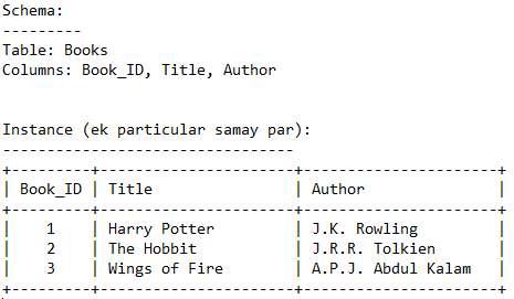 Instances in DBMS